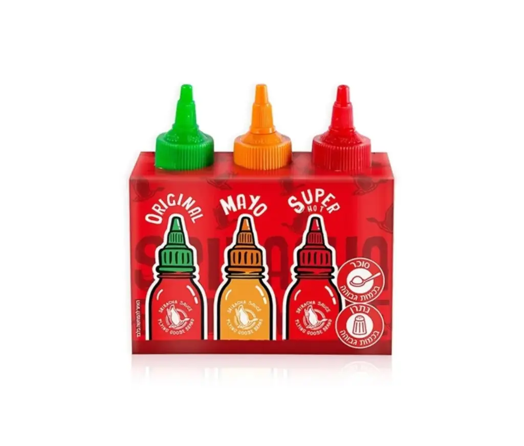 Flying Goose Sriracha 3er Set (scharf, sehr scharf, Mayoo) 300g