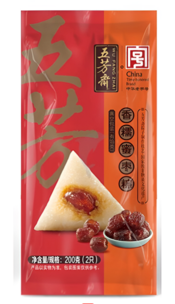 五芳斋 真空香糯蜜枣粽 2个装 200g