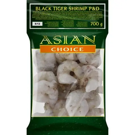 Asian Choice Black Tiger Garnelen, geschält (P&D), 8/12 1Kg