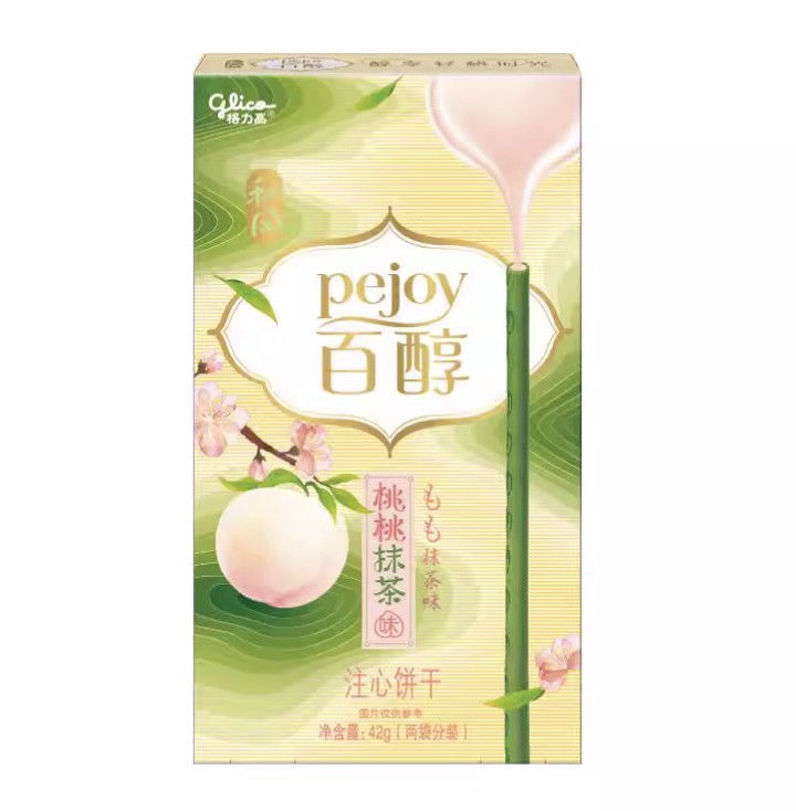 百醇 和风系列白桃抹茶味注心饼干 42g