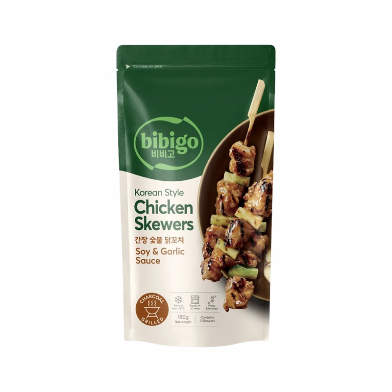 Bibigo Hühnerspieße Korean Style Soja & Knoblauch 180G
