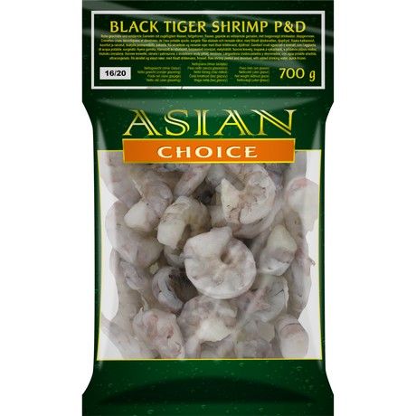 Asian Choice Black Tiger Prawns peeled 16/20 1kg