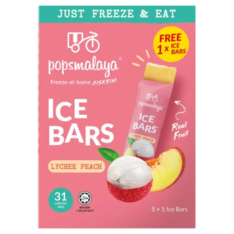 Popsmalaya Sorbet-Eis Litschi-Pfirsich 6x45ml