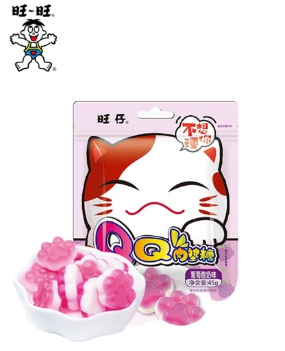 [10978] 旺旺猫爪软糖葡萄酸奶味 45g