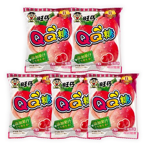 [11065] QQ Fruchtgummi Pfirsich 5er pack 100g