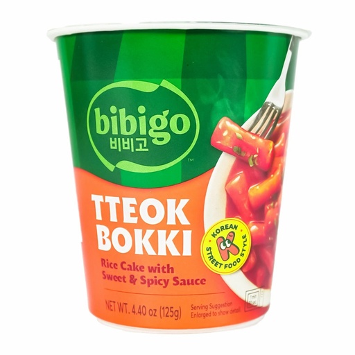 [11072] BIBIGO Tteokbokki Rice Cake Cup with Hot & Spicy Sauce 125g