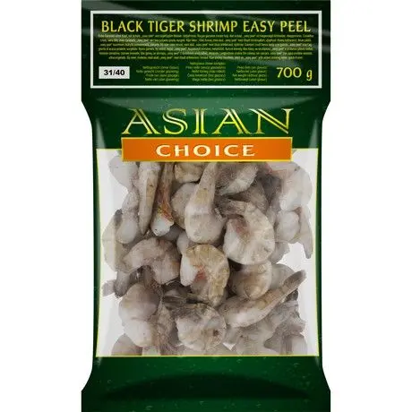 [11167] Asian Choice Black Tiger prawns without head 31/40 700g