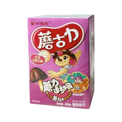 [11912] 好丽友 蘑菇力饼干 红豆巧克力味 48g