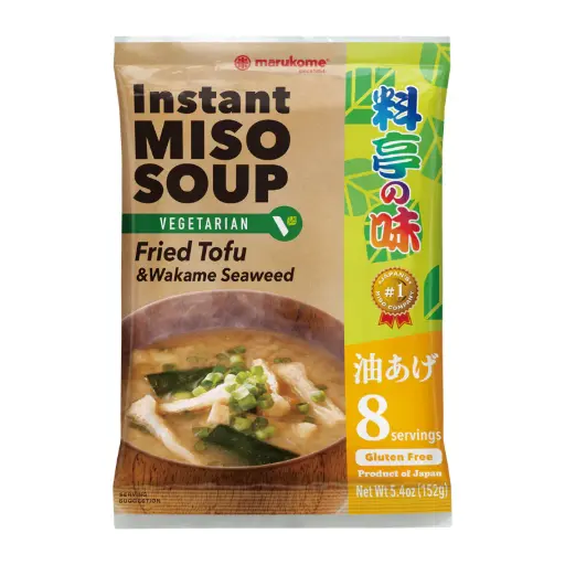 [12062] Marukome Miso soup tofu fried & wakame vegetarian 152g