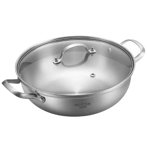 [12253] Edelstahl Hotpot mit Deckel 28 cm