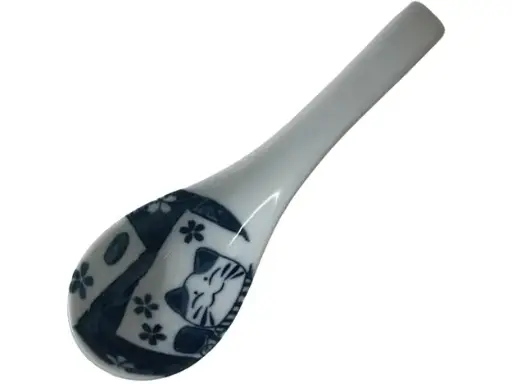 [12365] Golden Turtle 招财猫印花瓷勺 14.5cm