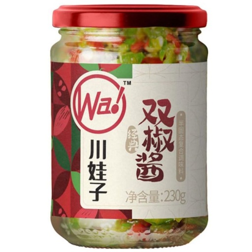[10577] Pickled green and red chili peppers 230g