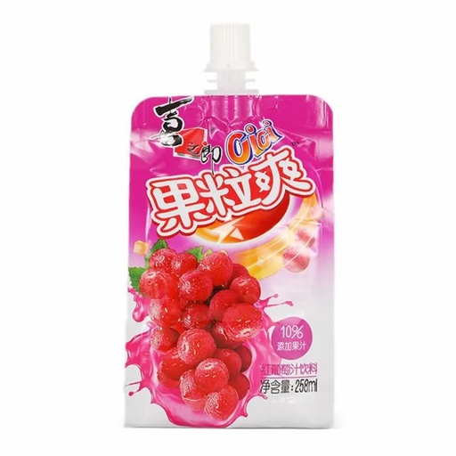[10592] 喜之郎果粒爽红葡萄汁 258ml