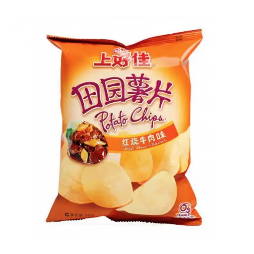 [13571] 上好佳 田园薯片 红烧牛肉味 50g