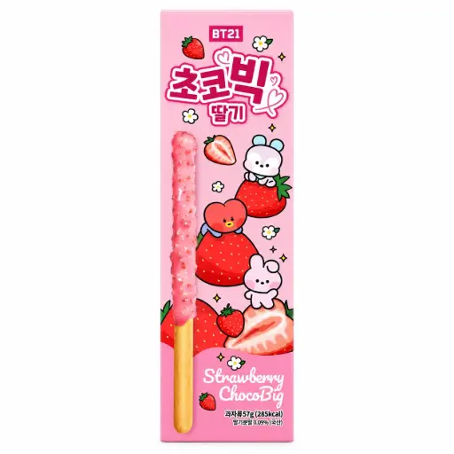 [13670] BT21联名款巧克力饼干棒 草莓味 57g